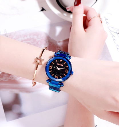 Star lazy magnet buckle quartz watch