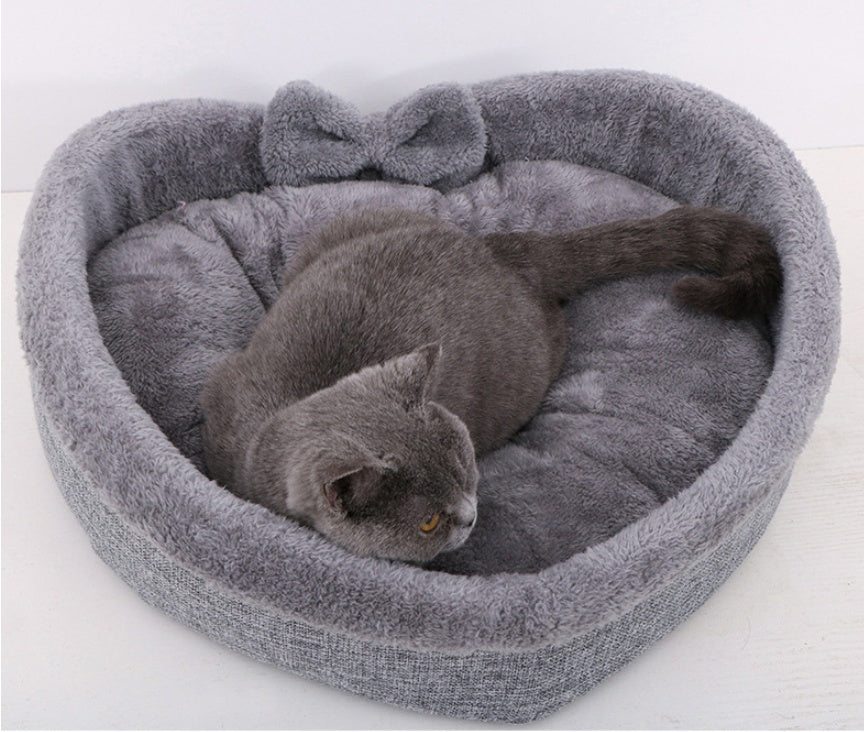 Heart Shape Soft Cozy Cat Pet Bed For Large Small Puppy Dog Cute Warm Cushion Litter Nest Basket Kennel Kitten House Accessories