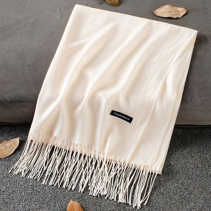 Fashion Simple Solid Color Tassel Scarf Shawl - myETYN