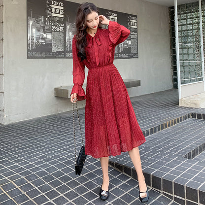 Polka Dot Chiffon Dress