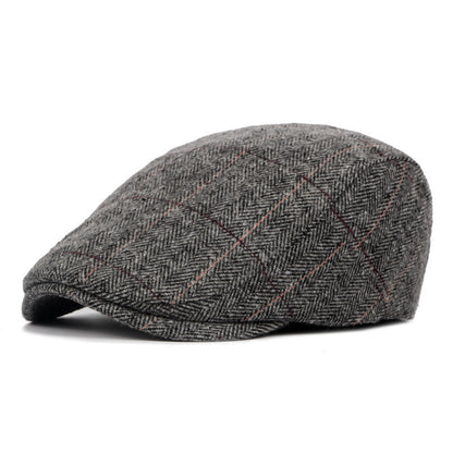 Men's British Style Classic Check Wool Beret - myETYN