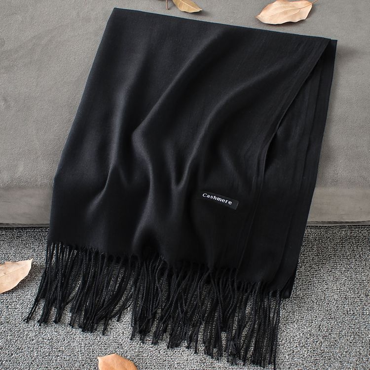 Fashion Simple Solid Color Tassel Scarf Shawl - myETYN