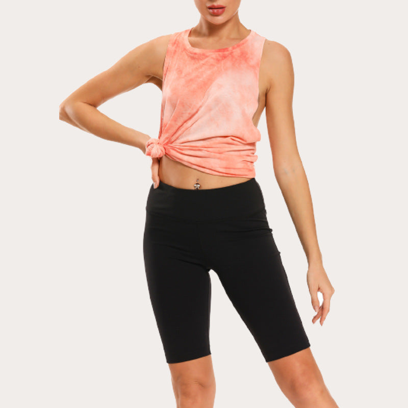 Tie-dye printed sports vest