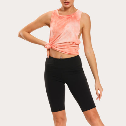 Tie-dye printed sports vest