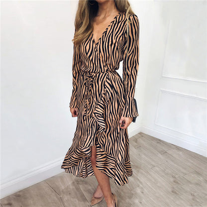 Leopard print ladies dress jumpsuit