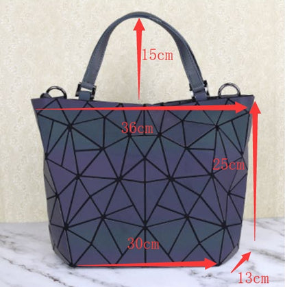 Luminous Makeup Bag Lattice Design Geometric Bag