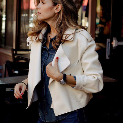 Premium Autumn Winter Leather Coat for Women