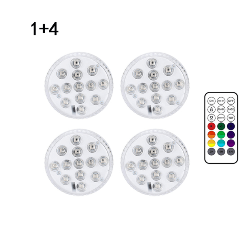 13 Led Submersible Light for Swimming Pool Garden Fountain Bathroom IP68 Waterproof Underwater Lamp with Suction Cup RF Remote - myetyn