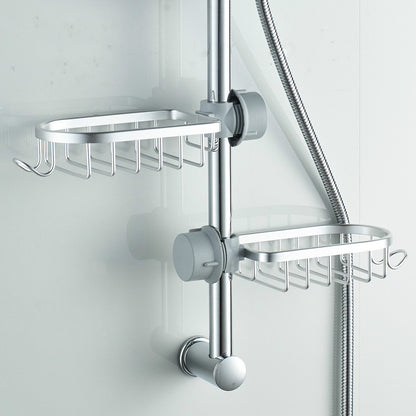 Space Aluminum Mesh Basket Shower Rod Rack