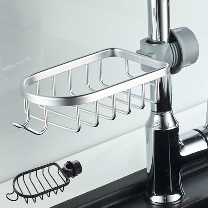 Space Aluminum Mesh Basket Shower Rod Rack