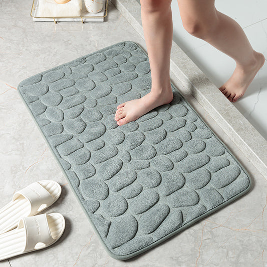 Pebble Stone Bathroom Carpet Toilet Floor Mat Door Mat