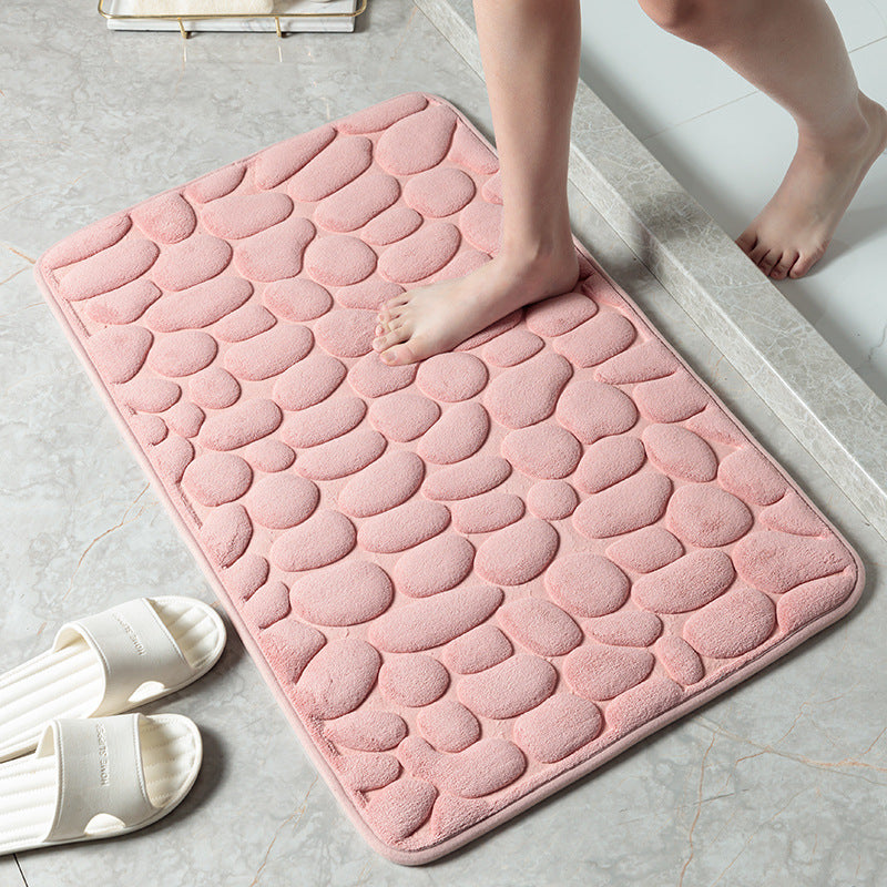 Pebble Stone Bathroom Carpet Toilet Floor Mat Door Mat