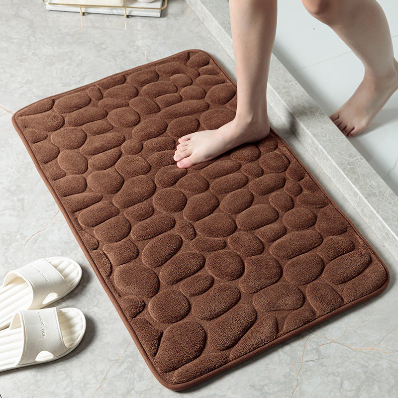 Pebble Stone Bathroom Carpet Toilet Floor Mat Door Mat