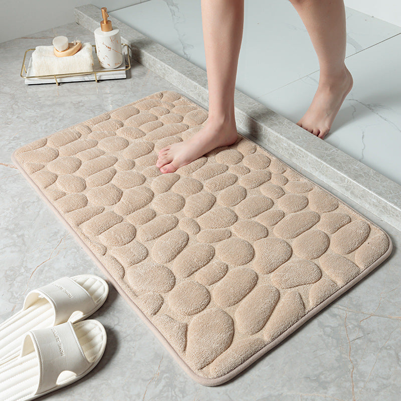 Pebble Stone Bathroom Carpet Toilet Floor Mat Door Mat