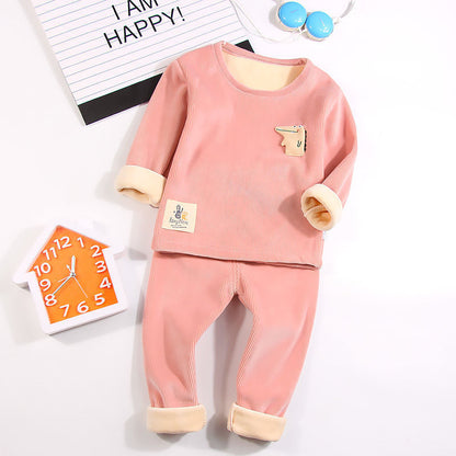 Thermal Underwear Suit Baby Plus Velvet Padded Home Service