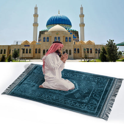 Portable Worship Blanket: Embossed for Mosque Kneeling