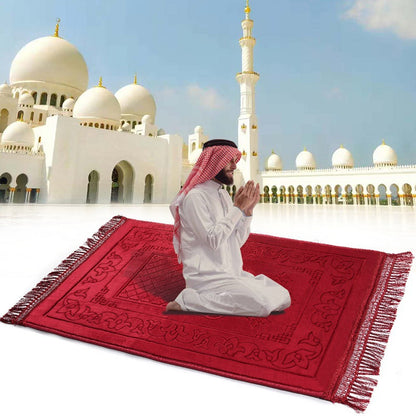 Portable Worship Blanket: Embossed for Mosque Kneeling