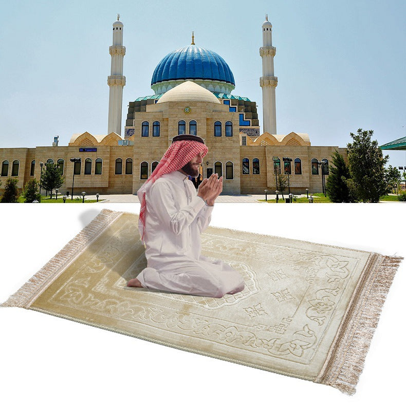 Portable Worship Blanket: Embossed for Mosque Kneeling