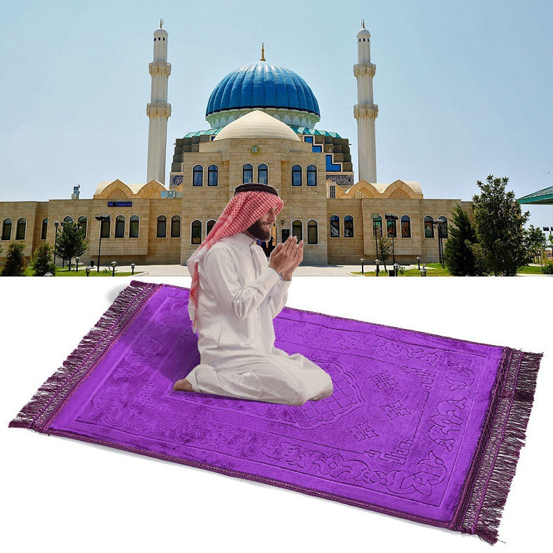 Portable Worship Blanket: Embossed for Mosque Kneeling