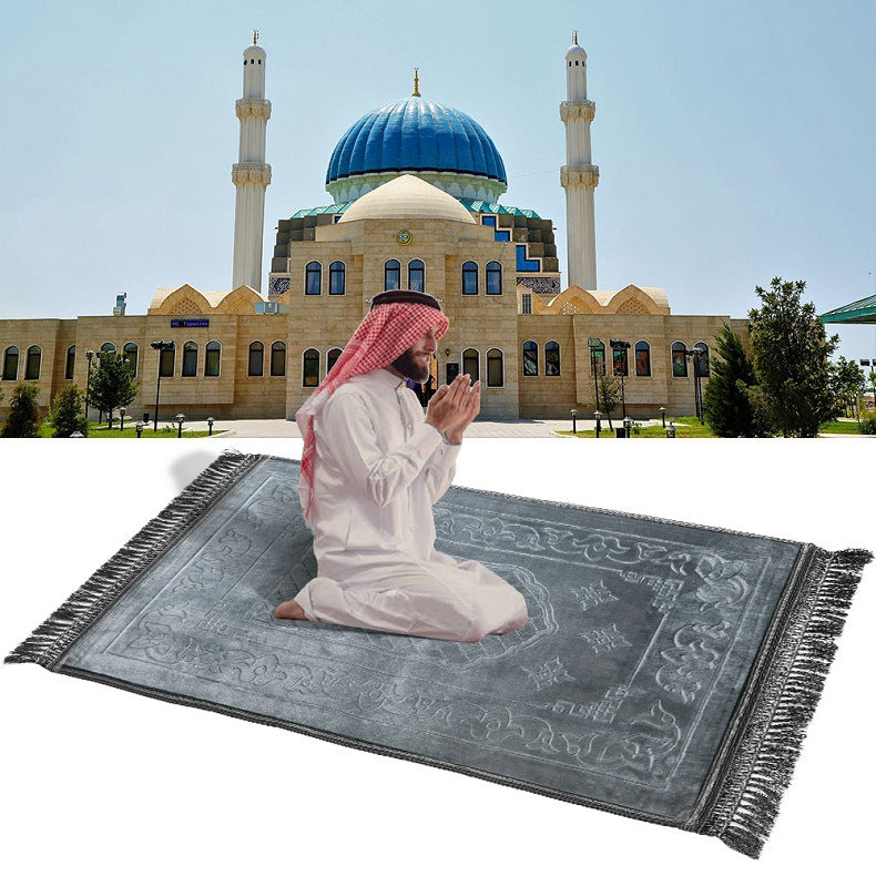 Portable Worship Blanket: Embossed for Mosque Kneeling