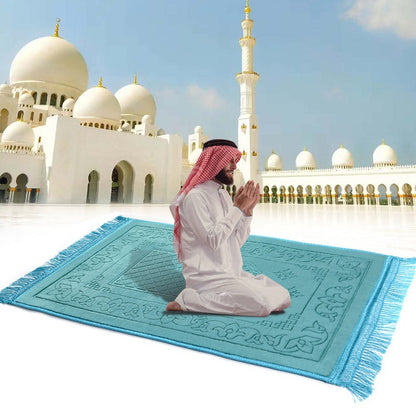 Portable Worship Blanket: Embossed for Mosque Kneeling