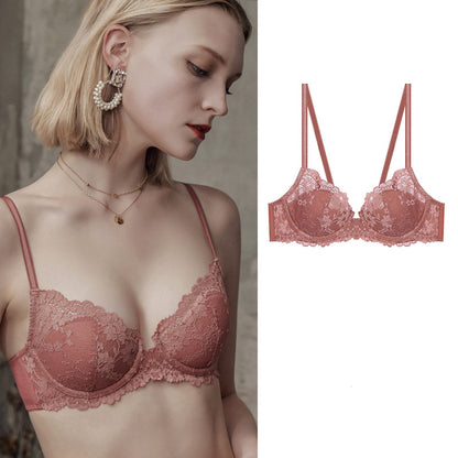 Bra Set – Small Chest Gathering, Anti-Sagging, Sexy Lace Design