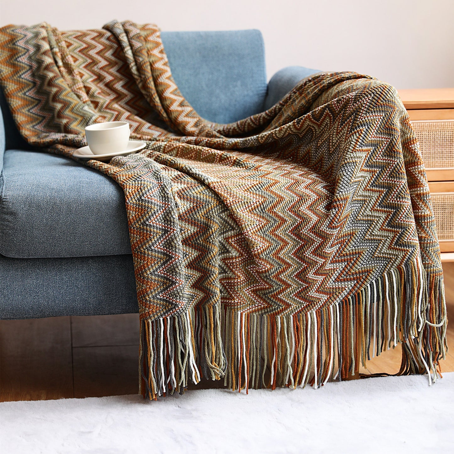 Bohemian Cross Border Knitting Sofa Blanket: Perfect for Office Naps and Air Conditioning