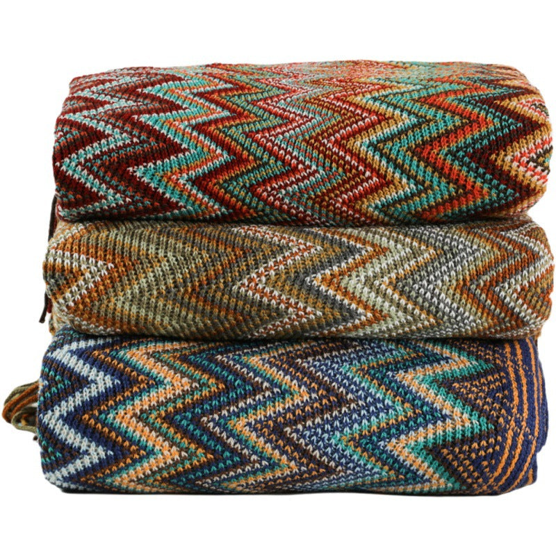 Bohemian Cross Border Knitting Sofa Blanket: Perfect for Office Naps and Air Conditioning