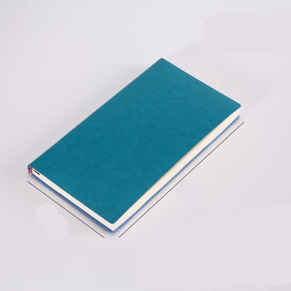 A5 Soft Leather Notebook Simple Thick B5 Large Office Meeting Notepad Creative Custom Pure Color Soft Copy - myETYN