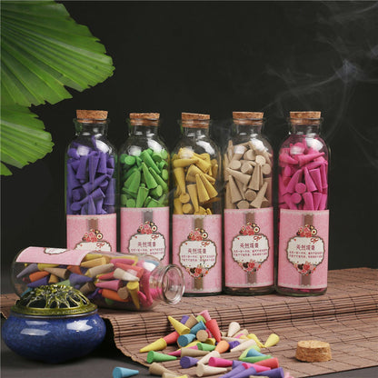 Glass Bottle Tower Incense India About 110 Grains Sandalwood Floral Fragrance Home Deodorant