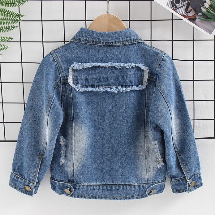 Children's Denim Jacket Patch Long-Sleeved Jacket Outerwear