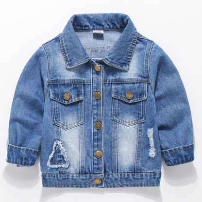 Children's Denim Jacket Patch Long-Sleeved Jacket Outerwear