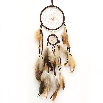 Two-ring Indian Style Dream Catcher Pendant