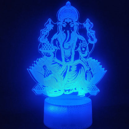 3D Night Light Indian Mythology Elephant Head God Creative Gift Table Lamp