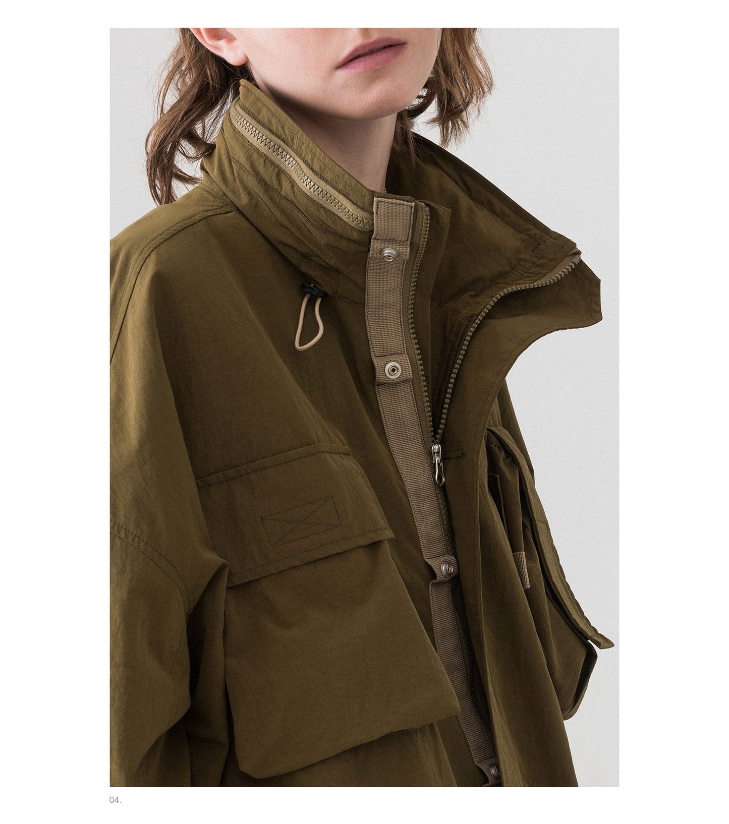 Stitching Jacket Three-Dimensional Multi-Pocket Tactical Zipper Jacket