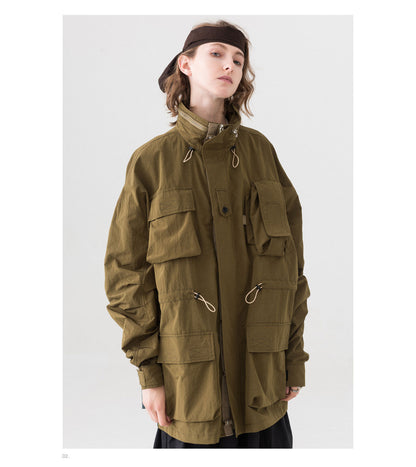 Stitching Jacket Three-Dimensional Multi-Pocket Tactical Zipper Jacket