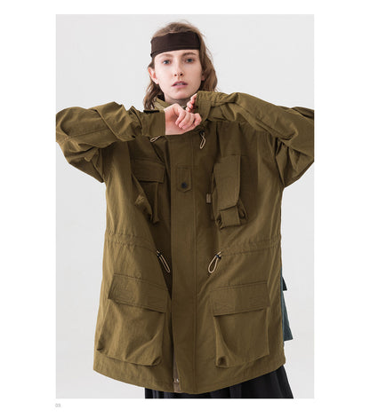 Stitching Jacket Three-Dimensional Multi-Pocket Tactical Zipper Jacket