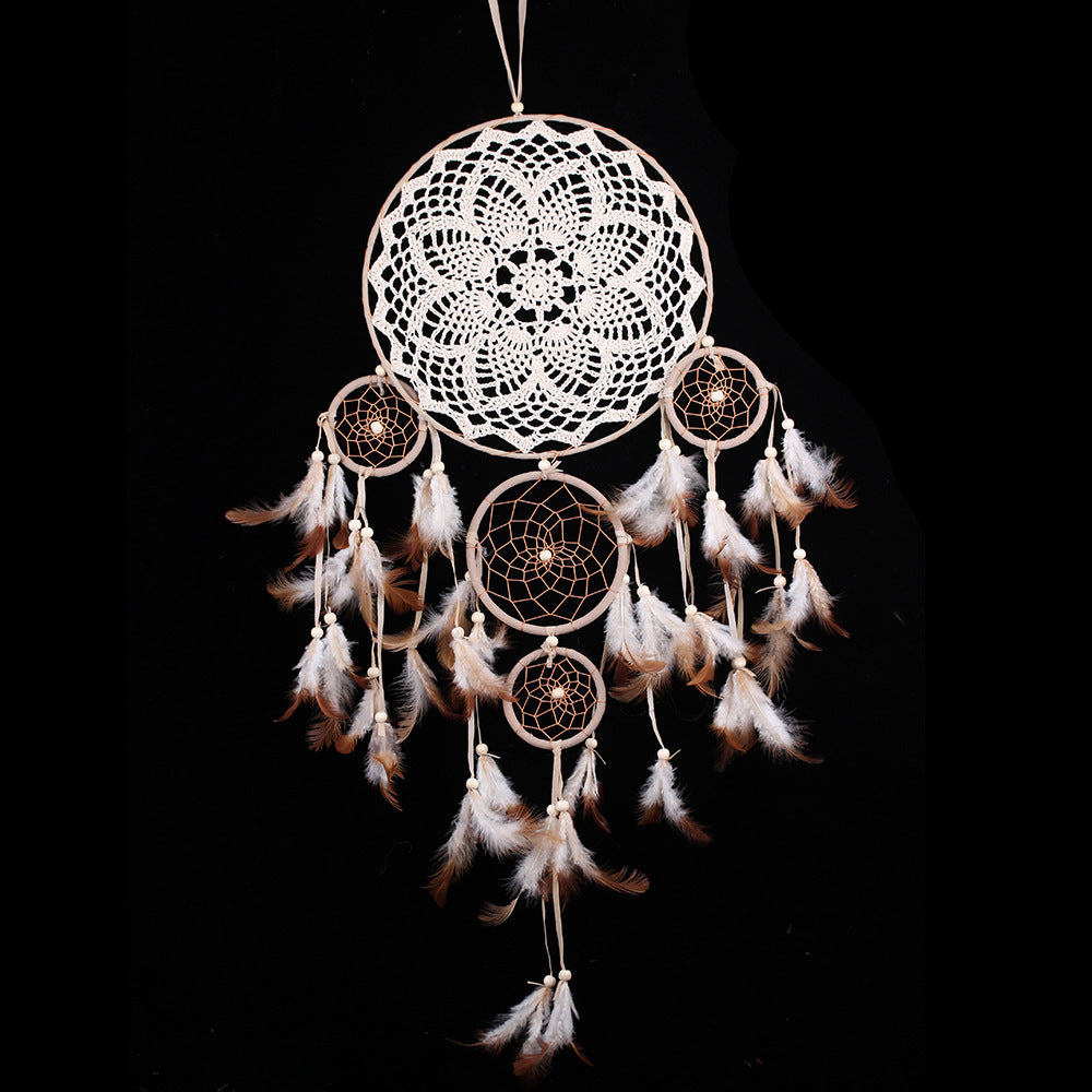 New Five-ring Wind Chime Ornaments Creative Indian Dream Catcher Bedroom Living Room Decoration Wall Hanging Home Ornaments