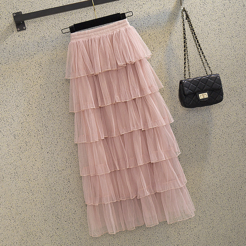 Mid-Length Women'S Mesh Skirt