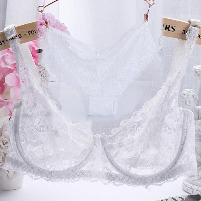 Flirting French Ultra-Thin Lingerie Bras And Panties Set For Women - myETYN