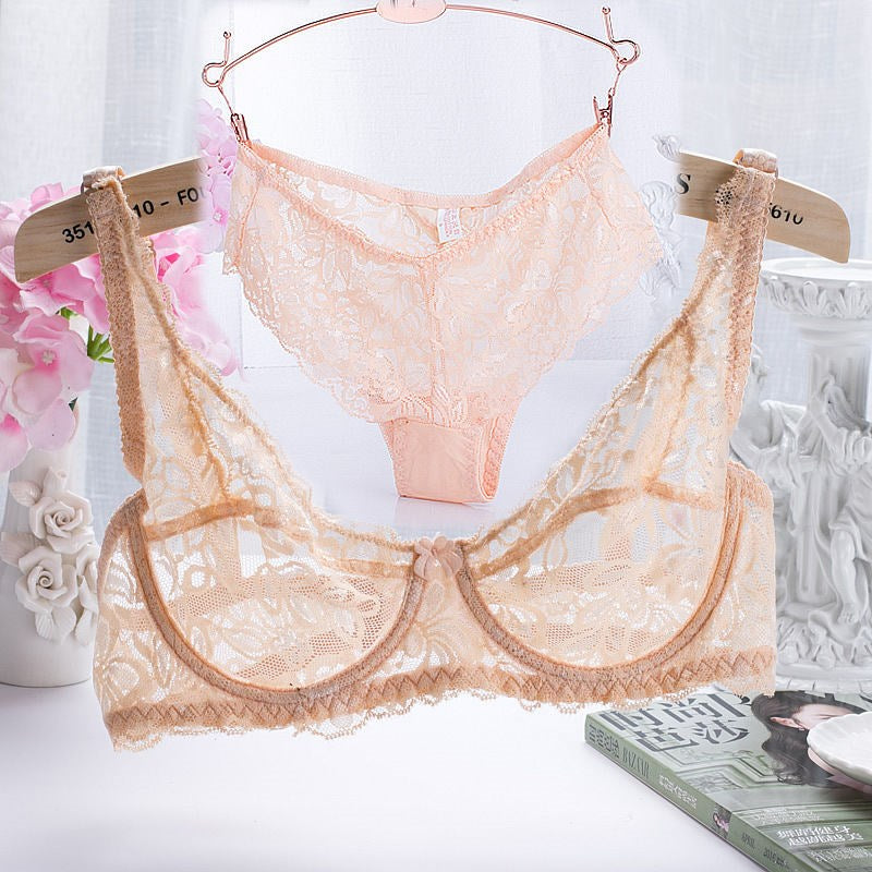 Flirting French Ultra-Thin Lingerie Bras And Panties Set For Women - myETYN