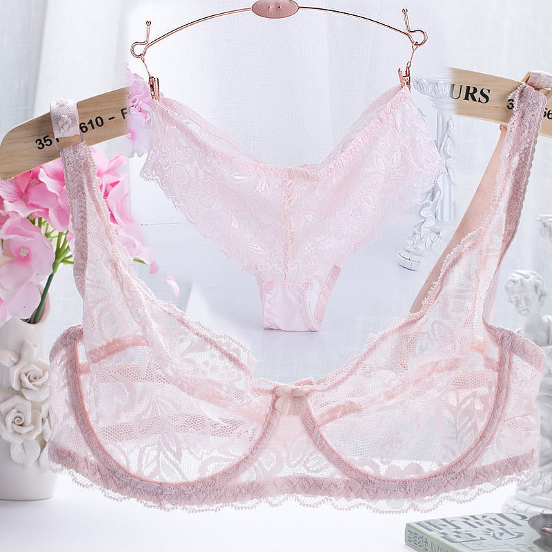 Flirting French Ultra-Thin Lingerie Bras And Panties Set For Women - myETYN