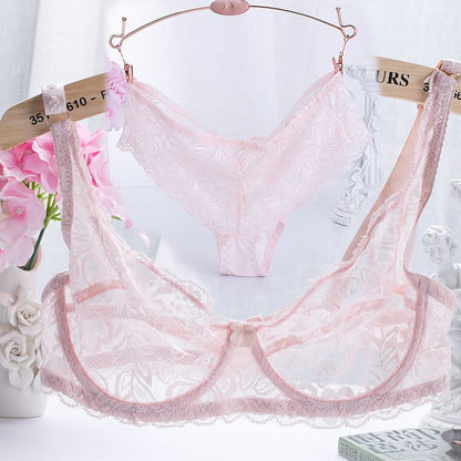 Flirting French Ultra-Thin Lingerie Bras And Panties Set For Women - myETYN