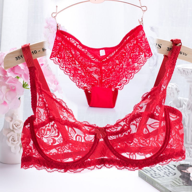 Flirting French Ultra-Thin Lingerie Bras And Panties Set For Women - myETYN