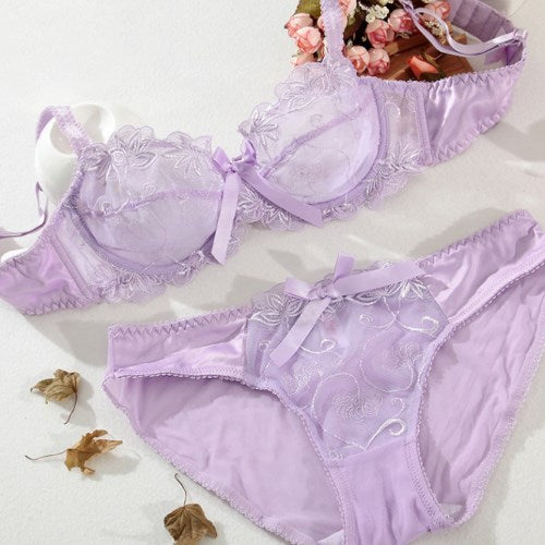 Flirting French Ultra-Thin Lingerie Bras And Panties Set For Women - myETYN