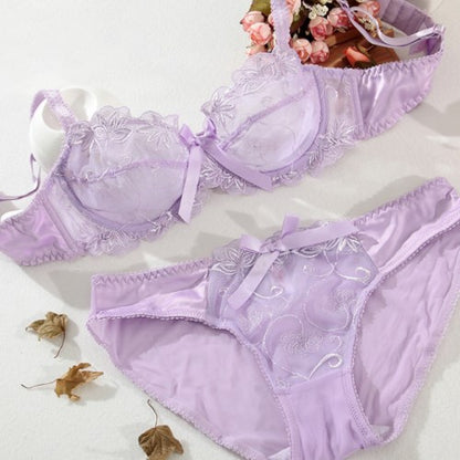 Flirting French Ultra-Thin Lingerie Bras And Panties Set For Women - myETYN