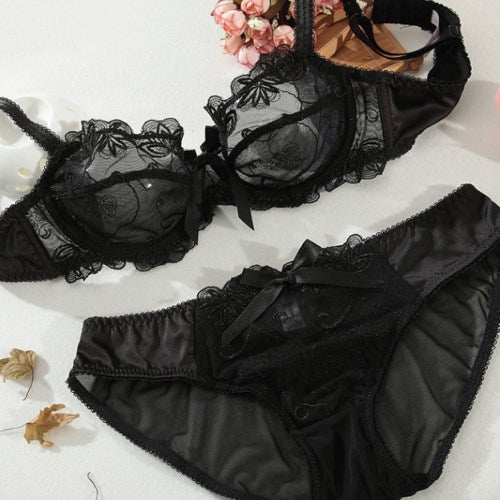 Flirting French Ultra-Thin Lingerie Bras And Panties Set For Women - myETYN