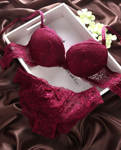 European & American Big Sexy Lace Lady Bra Set