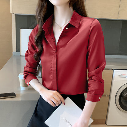 Spring And Autumn New Korean Style Temperament Slim Shirt