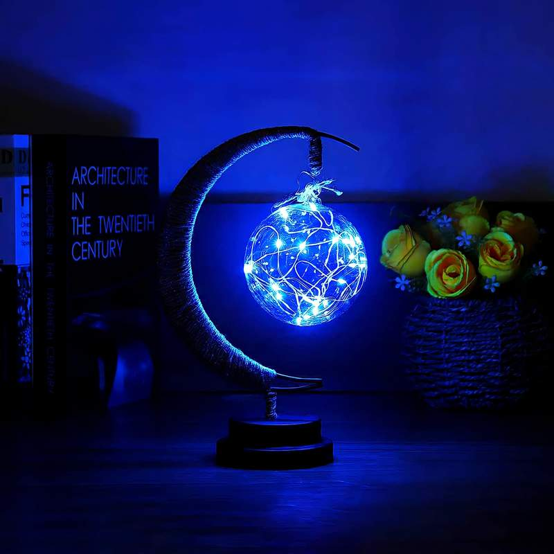 Led Moon Light Wrought Iron Ornament Light Star Shape Copper Wire Light Decorative Light USB Battery - myETYN